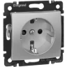 Силовая розетка LEGRAND Valena 2К+3 с защитными шторками на винтах 10/16 А 230/250 В алюминий 770121