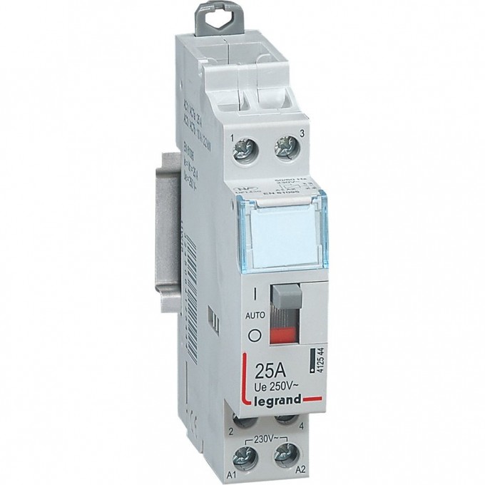 Контактор LEGRAND CX³, 2П, 250 В~, с катушкой 230 В~ - 25 A - 2 Н.О., 1 модуль, с рукояткой управления 412544