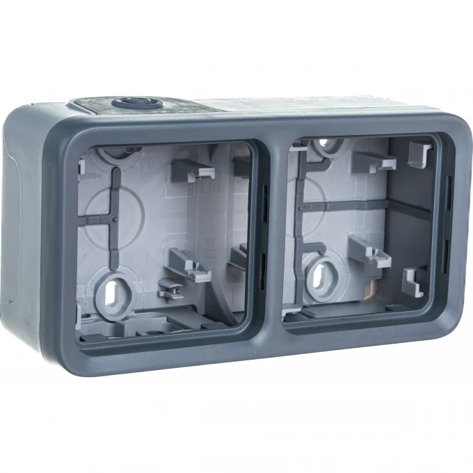 Коробка LEGRAND PLEXO 2 поста, гориз., серый 69672 Коробка LEGRAND PLEXO 2 поста, гориз., серый 69672