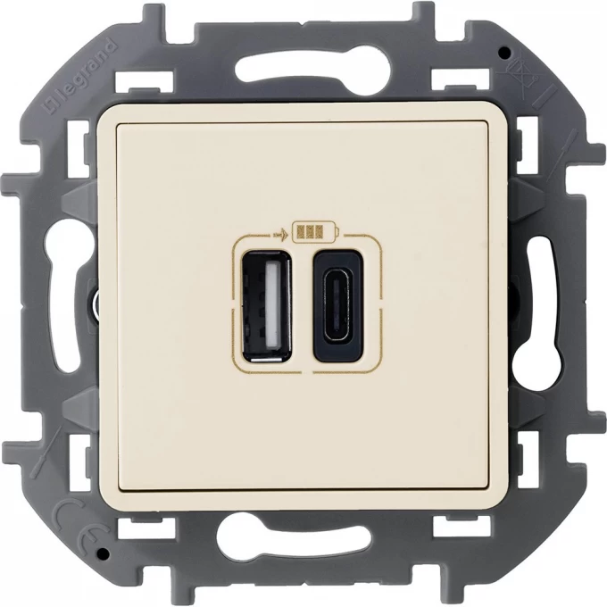 Зарядное устройство LEGRAND INSPIRIA с двумя USB разьемами A C 240В/5В 3000мА слоновая кость 673761 Зарядное устройство LEGRAND INSPIRIA с двумя USB разьемами A C 240В/5В 3000мА слоновая кость 673761