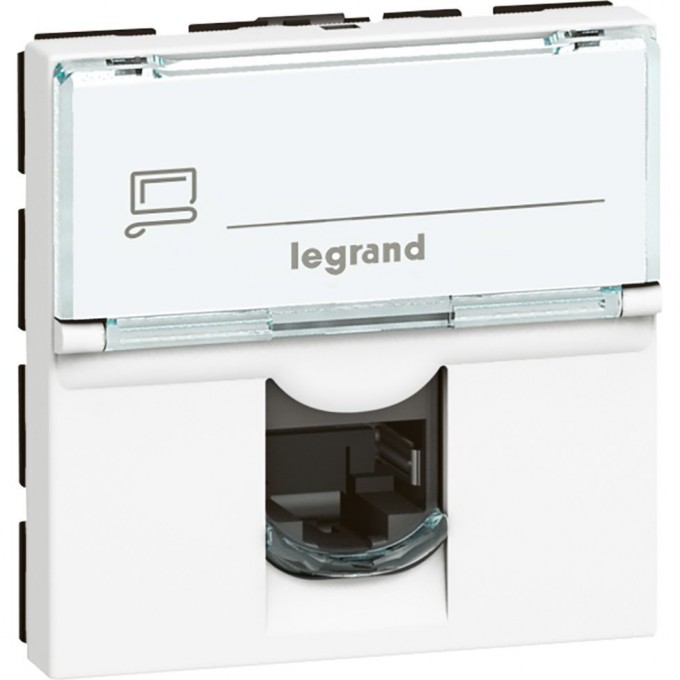 Розетка LEGRAND Mosaic RJ45 FTP кат.5е, 2 модуля, белый 76555