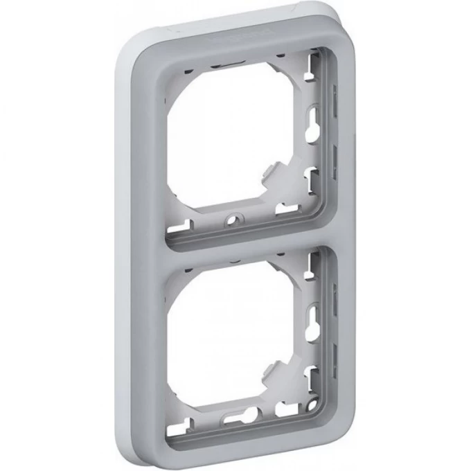 Суппорт с рамкой LEGRAND Plexo для встроенного монтажа 2 поста, серый 69683 Суппорт с рамкой LEGRAND Plexo для встроенного монтажа 2 поста, серый 69683